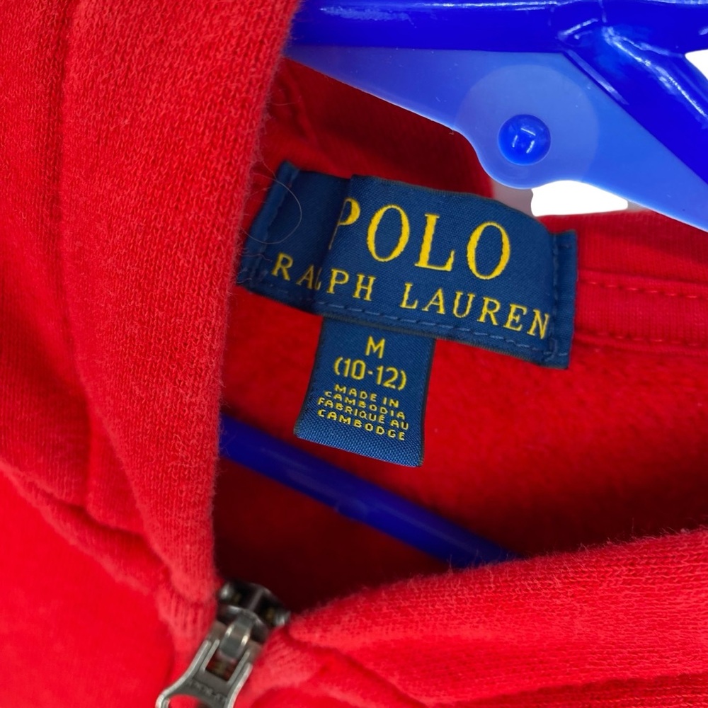 Polo Ralph Lauren Boys Red Hoodie Full Zip Sweatshirt - Picture 2 of 4
